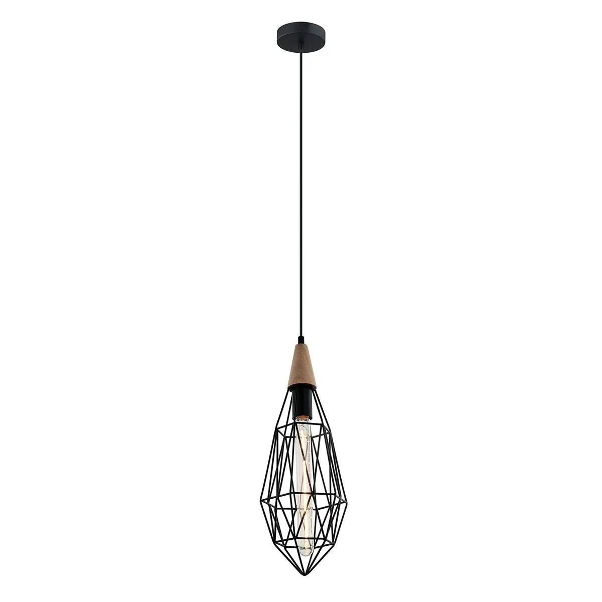 Maelle, retro lampa wisząca, czarna, E27, MDM-2595/1S BK